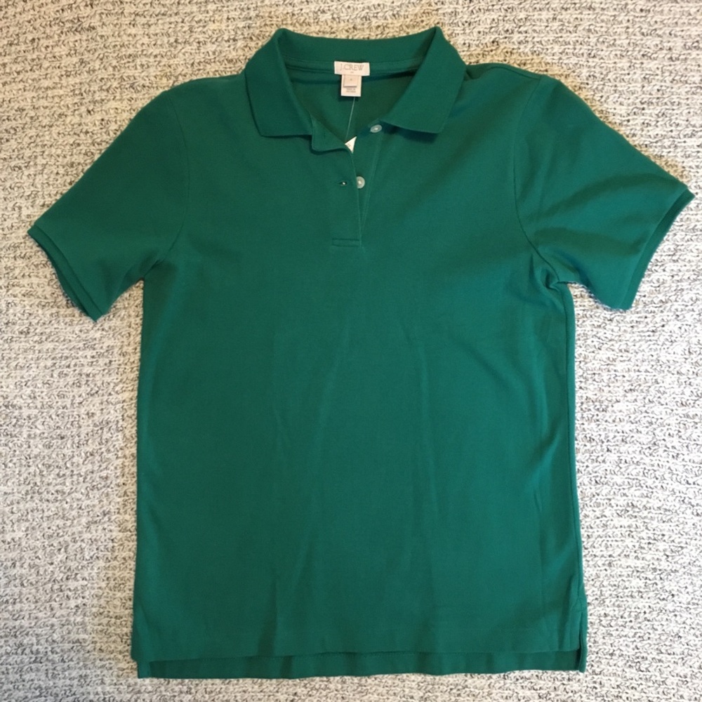NWT Green J.Crew Short Sleeve Polo Shirt Small